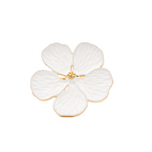 Case of 48 White and Gold Metal Flower Napkin Rings, Floral Serviette Buckle Napkin Holder Set - Plum Blossom Design