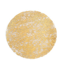 Case of 50 Metallic Gold Foil Mesh Table Placemats, Disposable Round Shiny Dining Mats - 13"