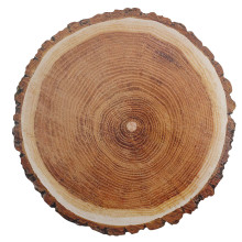 Case of 48 Farmhouse Natural Wood Slice Design Cardstock Charger Plates, Rustic Round Disposable Serving Trays - 13"