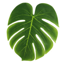Case of 48 Green Artificial Decorative Tropical Monstera Palm Leaves