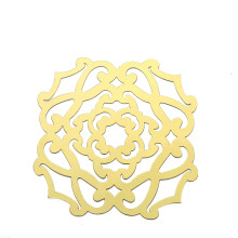 Case of 48 Metallic Gold Foil Laser Cut Flower Dining Table Mats, Disposable Cardboard Placemats - 13"