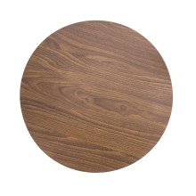 Case of 48 Brown Disposable Placemats With Walnut Wood Design, Round Paper Dining Table Mats - 13"