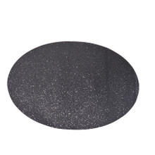 Case of 48 Black Sparkle Placemats, Non Slip Decorative Oval Glitter Table Mat - 12" X 16.5"
