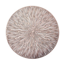 Case of 48 Rose Gold Metallic Non-Slip Placemats, Spiked Design Round Vinyl Table Mats - 15"