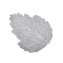 Case of 48 Silver Metallic Fall Leaf Vinyl Placemats, Non-Slip Dining Table Mats - 18"