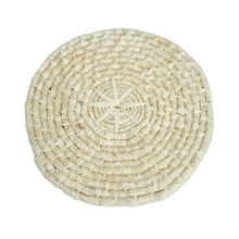 Case of 48 Natural Corn Husk Round Woven Placemats, Braided Rustic Rattan Tablemats - 15"