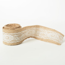 Case of 18 Burlap Roll with lace 2" x 10 yds