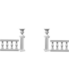 Balustrades with Columns and Urns - 6 Piece Floral Set