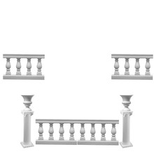 Balustrades with Columns and Urns - 8 Piece Floral Set