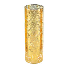 Case of 12 - Gold Speckled Glass Hurricane Candle Shade Chimney Tube [No Bottom] - 4" X 12"