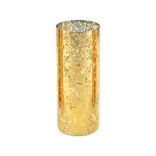Case of 12 - Gold Speckled Glass Hurricane Candle Shade Chimney Tube [No Bottom] - 4" X 10"