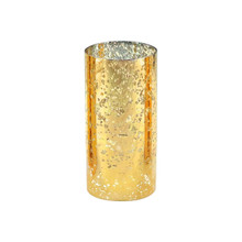Case of 24 - Gold Speckled Glass Hurricane Candle Shade Chimney Tube [No Bottom] - 3" X 6"