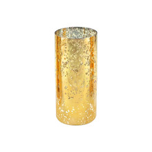 Case of 12 - Gold Speckled Glass Hurricane Candle Shade Chimney Tube [No Bottom] - 4" X 8"
