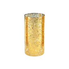 Case of 12 - Gold Speckled Glass Hurricane Candle Shade Chimney Tube [No Bottom] - 5" X 8"
