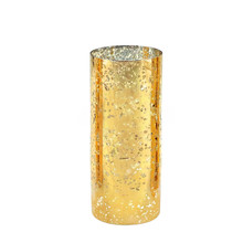 Case of 12 - Gold Speckled Glass Hurricane Candle Shade Chimney Tube [No Bottom] - 5" X 10"
