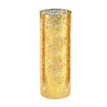 Case of 6 - Gold Speckled Glass Hurricane Candle Shade Chimney Tube [No Bottom] - 5" X 14"