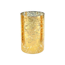Case of 12 - Gold Speckled Glass Hurricane Candle Shade Chimney Tube [No Bottom] - 4" X 6"