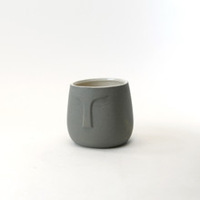 Large Grey Sand Glazed Moai Bowl - 6.5"  - 12 Pieces