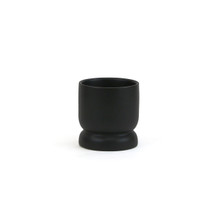 Small Black Ceramic Modern Pedestal Bowl - 4" W X 4.25" H - 36 Pieces