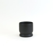 Medium Black Ceramic Modern Pedestal Bowl - 5.3" W X 5" H - 18 Pieces