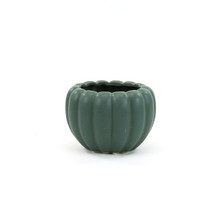 Large Weathered Hunter Green Pumpkin Pot - 7.5" W X 5.1" H  - 8 Pieces