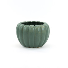 Extra Large Weathered Hunter Green Pumpkin Pot - 8.7" W X 6.4" H - 4 Pieces
