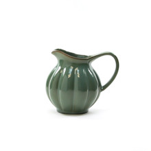 Medium Dark Green Ceramic Pitcher Pot Vase - 5.6" H - 8 Pieces