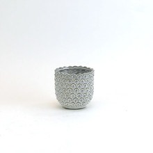 Medium Cream Ceramic Bowl With Scale Pattern - 5.2" W X 5" H - 18 Pieces