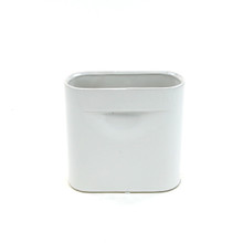 Medium White Flat Portfolio Vase - 7.5" W X 2.9" L X 7.5" H - 12 Pieces