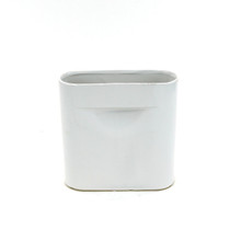 Large White Flat Portfolio Vase - 9" W X 3" L X 8.9" H - 8 Pieces