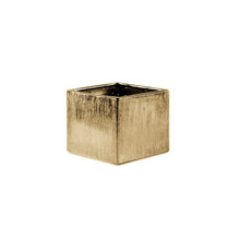 Textured Gold Ceramic Square Cube - 3" - 24 Pieces