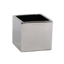 Silver Square Ceramic Cube - 6.5"X6"H - 6 Pieces