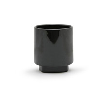 Large Unique Black Cylinder Ceramic With Base - 5.7" H - 12 Pieces