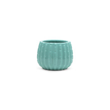 Medium Teal Ceramic Cactus Pot - 5.7" H  - 16 Pieces