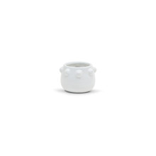White Honey Pot Vase With Decorative Knob Edge - 3.8" H - 24 Pieces