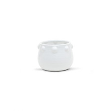 White Honey Pot Vase With Decorative Knob Edge - 5" H - 12 Pieces