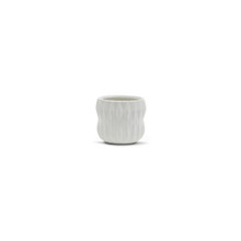 Small Unique White Ceramic Pot - 4.5" W X 4" H  - 24 Pieces
