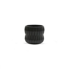 Medium Unique Black Ceramic Pot - 5.1" - 16 Pieces