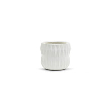 Medium Unique White Ceramic Pot - 5.5" W X 5.1" H  - 16 Pieces