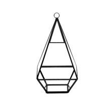 Tall Black Raised Pyramid Geometric Glass Terrarium. 9.5"H - 9 Pieces