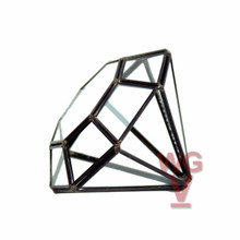 Black Diamond Geometric Glass Terrarium. 6"H X W5.5" - 12 Pieces
