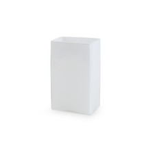 Rectangular White Glass Block Vase - 6" X 4" X 10"  - 8 Pieces