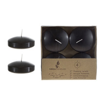 3" Floating Disc Candles - Black  - 24 Pieces