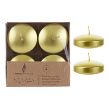 3" Floating Disc Candles - Gold - 24 Pieces