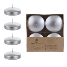 3" Floating Disc Candles - Silver - 24 Pieces