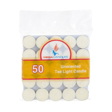 1.5" Tea Light Candle - Ivory - (Bag of 50 candles) - Case of 24