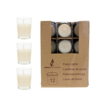 1.5" Prefilled Small Glass Votive Candle - Ivory - 12 Pieces