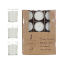 2.5" Prefilled Medium Glass Votive Candle - White  - 72 Pieces