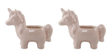 Case of 8 Pink Ceramic Unicorn Pot, Set of 2