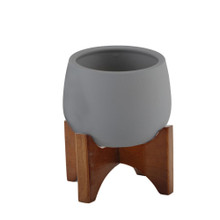 Case of 8 4.8" Soft-touch Round Ceramic w/ Wood Stand